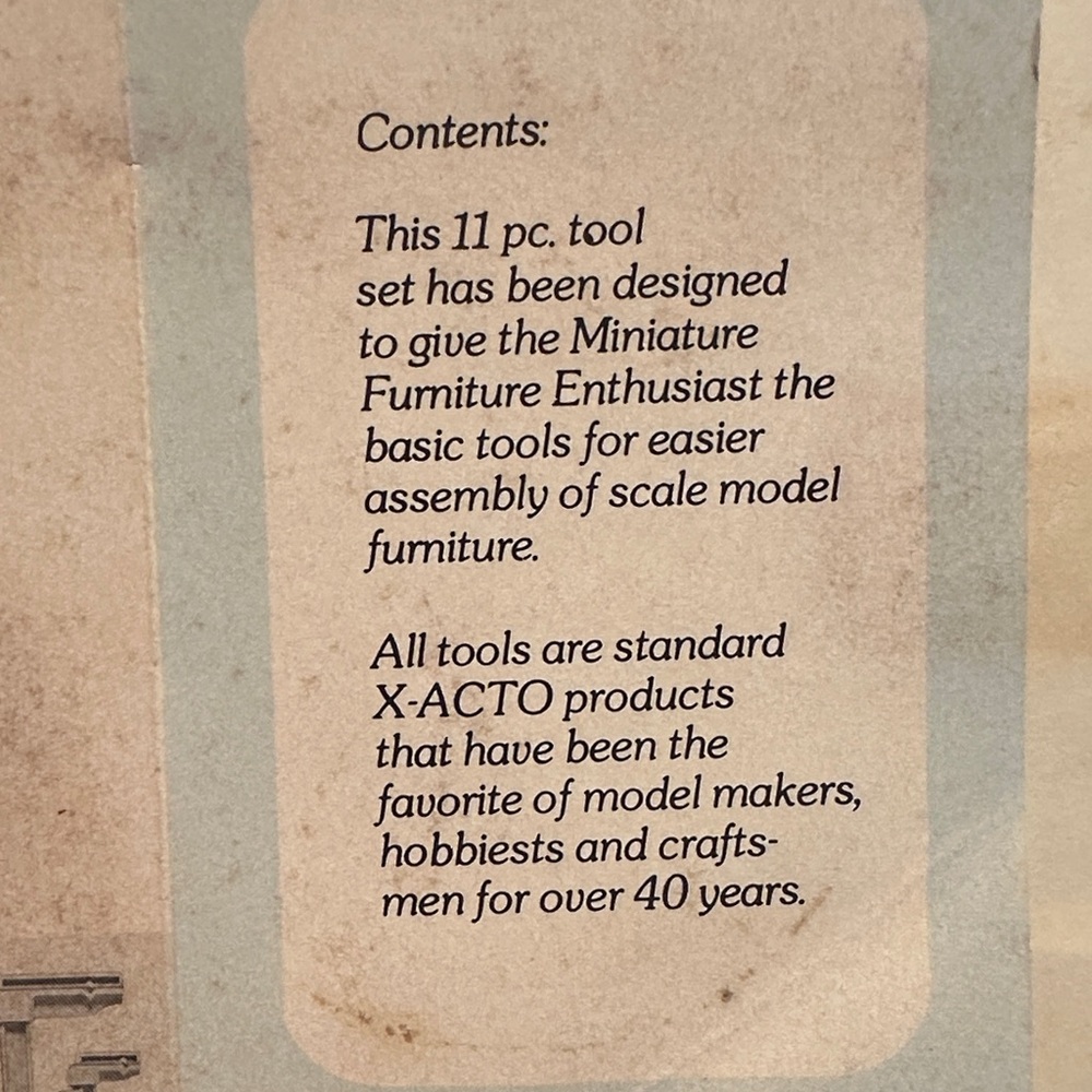 X-ACTO Vintage 1976 Miniature Tool Set - Picture 9 of 13